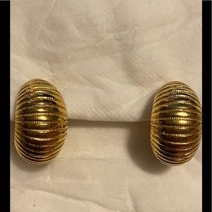 Vintage Monet half hoop clip on earrings